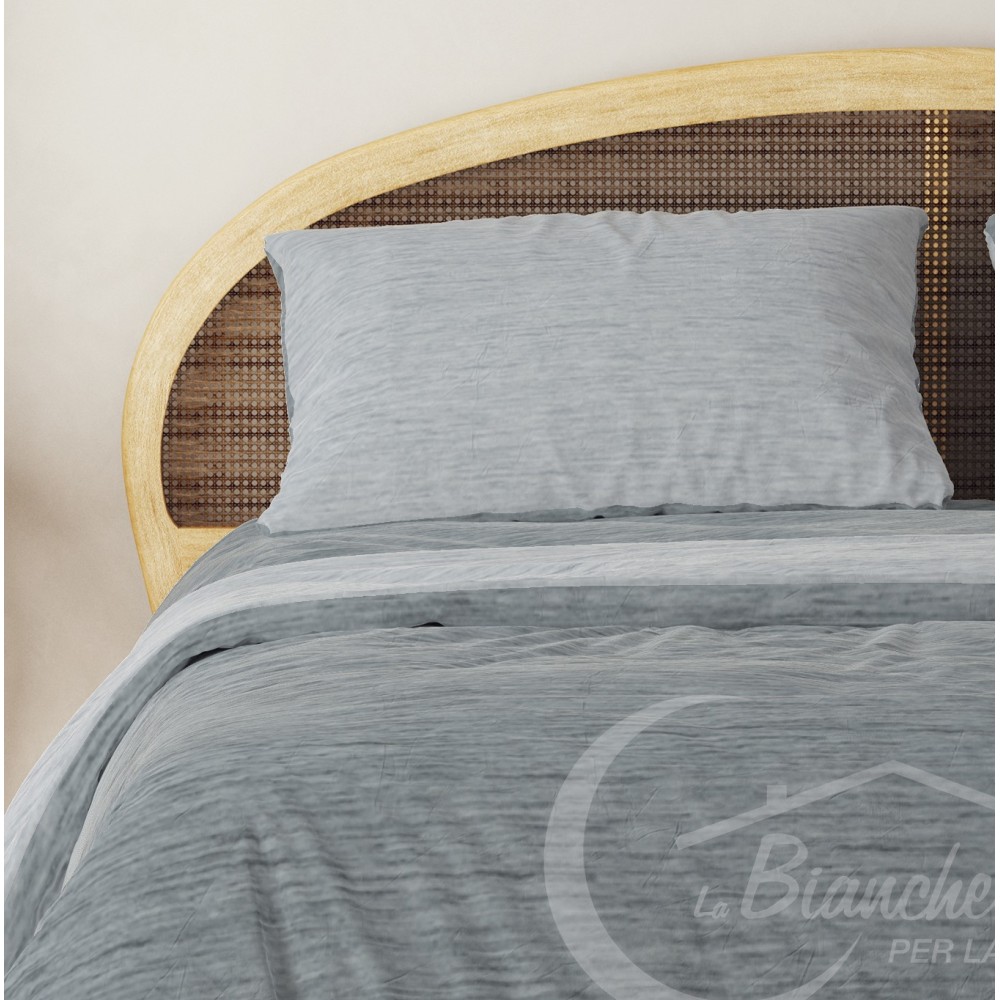 DUVET COVER IN FLANELLATO TWO-TONE GRAY FLANELLATO IN PURE COTTON