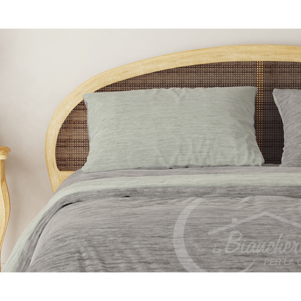 HOUSSE DE COUETTE FLANELLE FLANELLE BICOLORE BEIGE EN PUR COTON