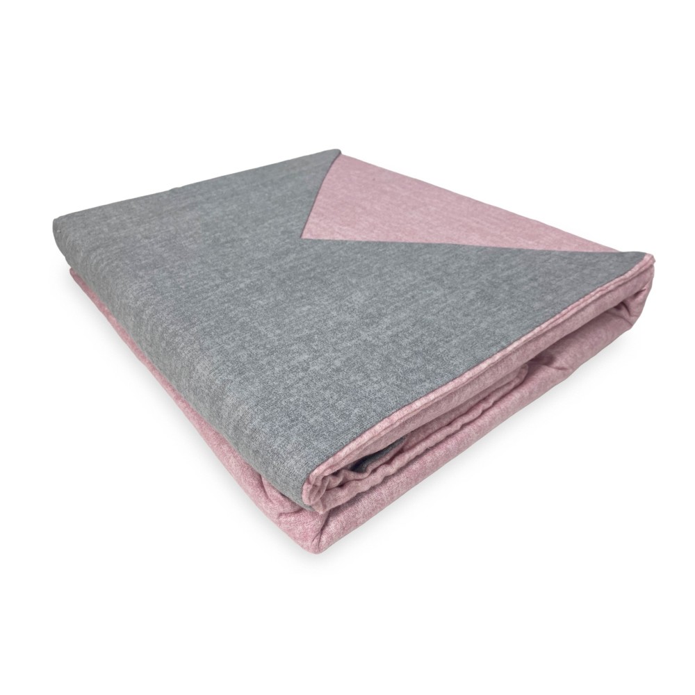 Duvet cover in FLANELLATO Two-tone Grey and Pink flanellato in Pure Cotton