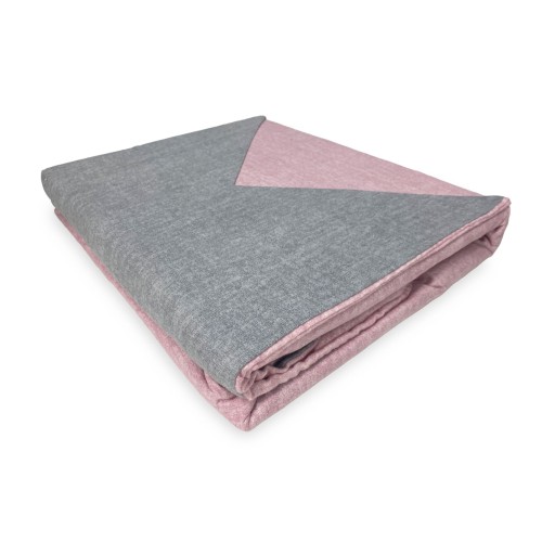 COPRIPIUMINO in flanella FLANELLATO BICOLORE Grigio e Rosa in Puro Cotone
