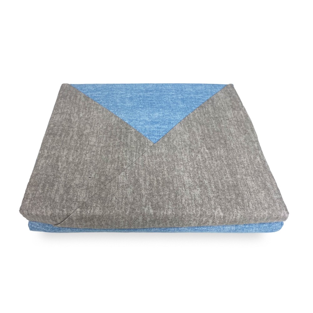 Funda nórdica de franela FLANELLATO BICOLOR GRIS y Azul de Puro Algodón