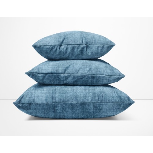 Housses de coussins ARREDO VELVET BLU en tissu doux résistant aux taches cm. 40 - 50 - 60 Made in Italy