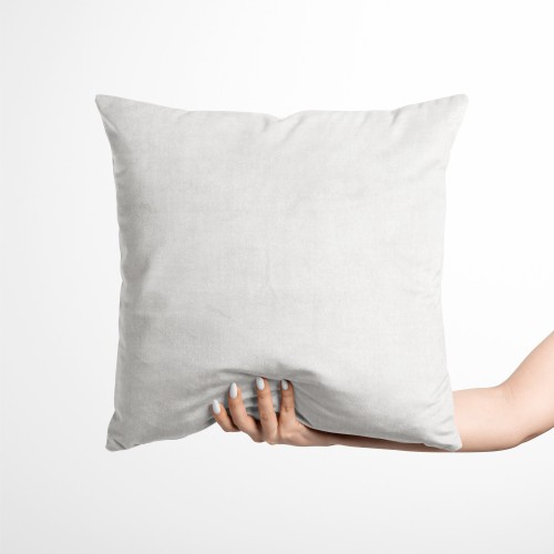 Fundas para cojines MUEBLES DE TERCIOPELO BLANCO en tela suave y resistente a manchas, cm. 40 - 50 - 60 Made in Italy