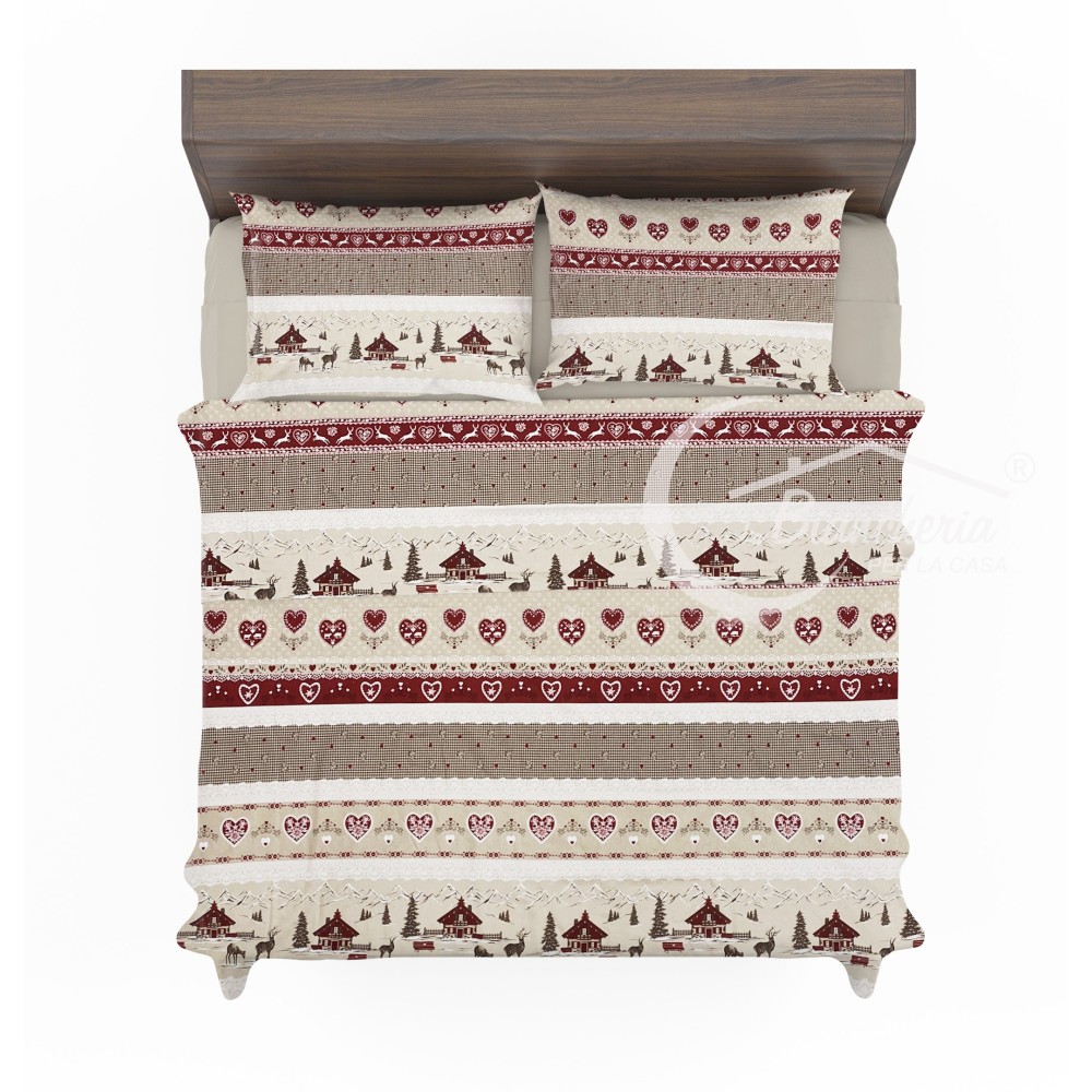 Draps d’hiver en flanelle en coton pur, style tyrolis Valbadia, chaud et anti-boulochage