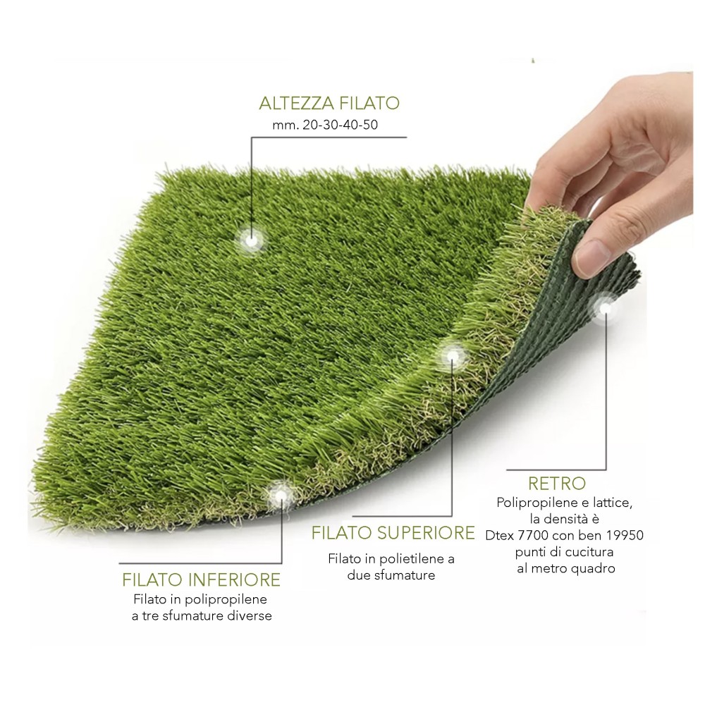 Pelouse synthétique WINDSOR © Faux gazon Tapis de jardin réaliste 5 nuances qualité supplémentaire