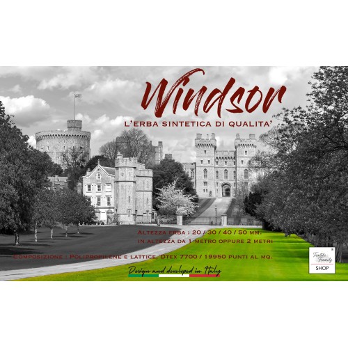 Prato Sintetico WINDSOR © Erba finta Tappeto Manto Giardino Realistico 5 Sfumature Qualità Extra