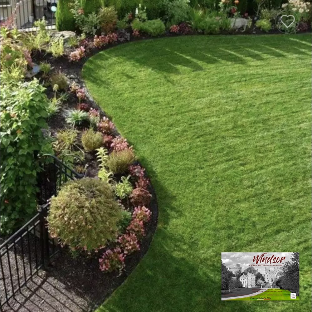 WINDSOR © Synthetischer Rasen Kunstrasen Teppich Realistischer Gartenmantel 5 Farbtöne Extra Qualität