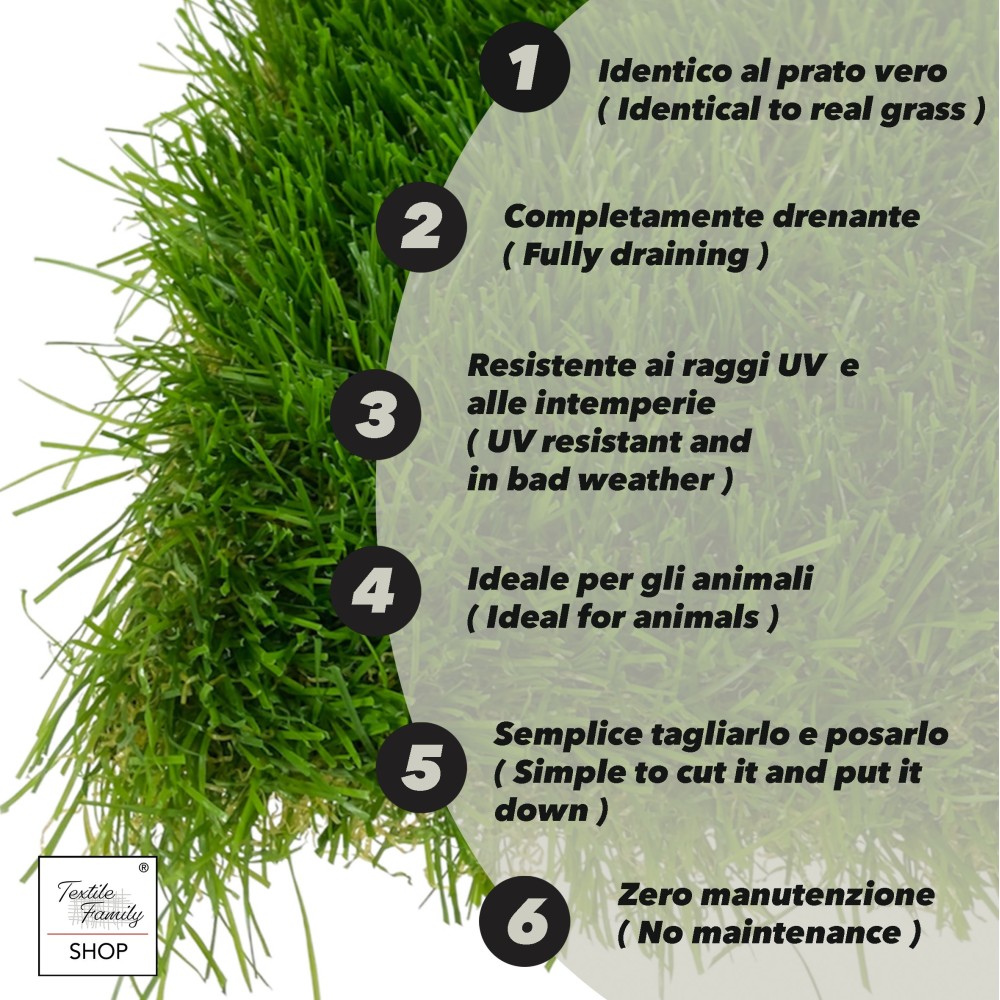 Pelouse synthétique WINDSOR © Faux gazon Tapis de jardin réaliste 5 nuances qualité supplémentaire