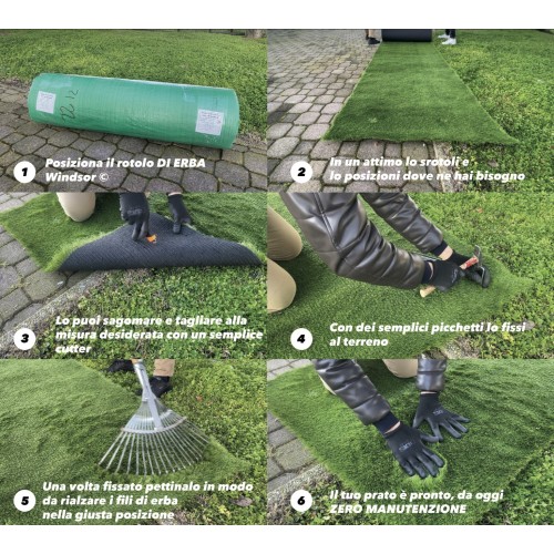 WINDSOR © Synthetic Lawn Fake Grass Carpet Realistic Garden Mantle 5 Shades Extra Quality