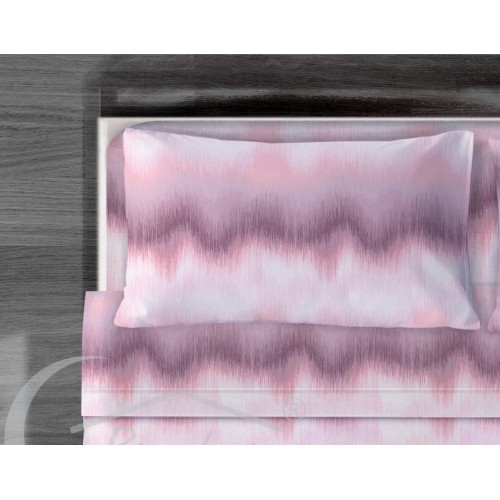 FEUILLES COMPLÈTES ZIG ZAG Coton Pur Rose Made in Italy