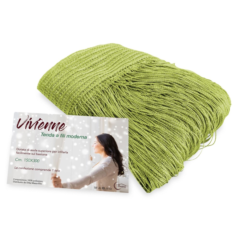 Vivienne WIRE CURTAIN for door CM. 150X300 solid color GREEN