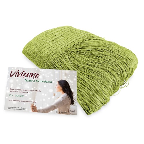 Vivienne DRAHTVORHANG für Tür CM. 150X300 einfarbig GRÜN