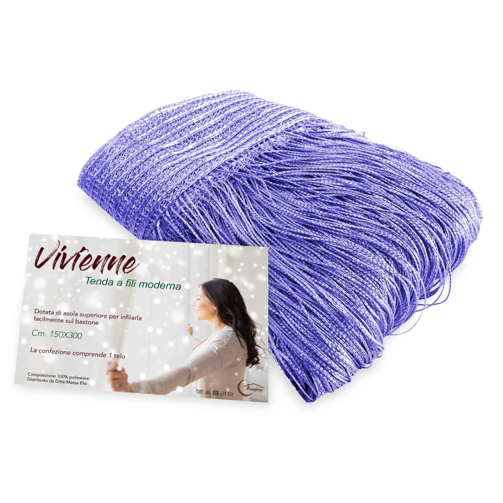 Vivienne WIRE CURTAIN for door CM. 150X300 solid color LILAC