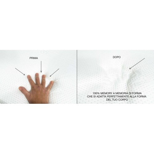 TOPPER Wellness for Corrector mattress in MEMORY FOAM HD thickness 5 cm. Hypoallergenic and Removable Cover Made in Italy