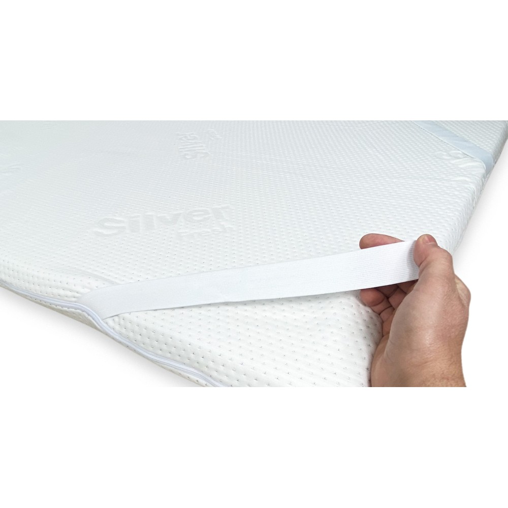 TOPPER Wellness pour matelas correcteur en MOUSSE À MÉMOIRE DE FORME HD épaisseur 5 cm. Housse hypoallergénique et amovible fabr