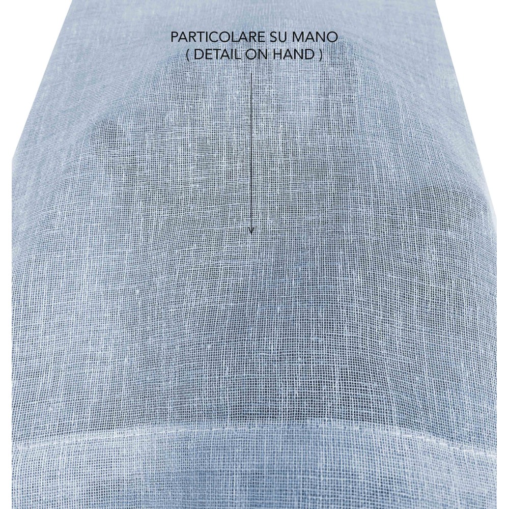 Paire de rideaux en verre bleu clair SIMPLY - Polyester bouclé semi-transparent