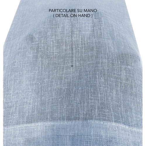 Coppia Tendine Vetro SIMPLY Azzurro - Poliestere Bouclè Semitrasparente