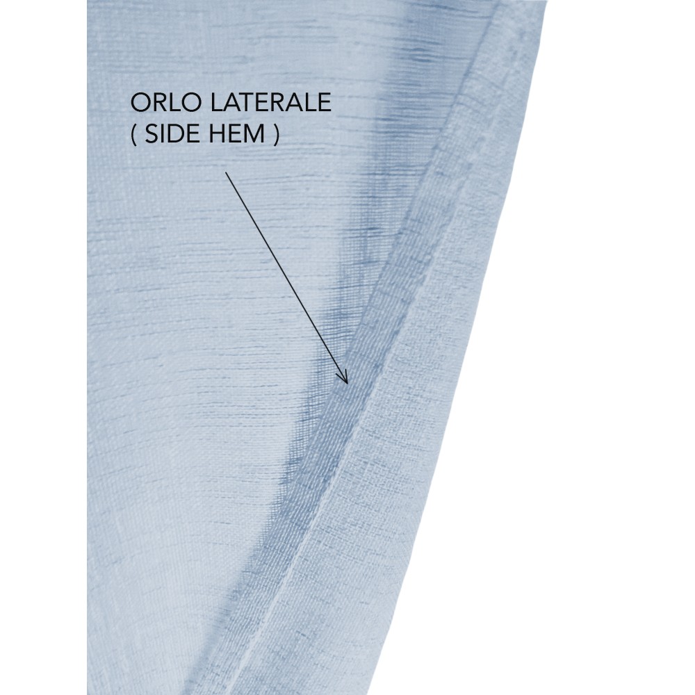 Coppia Tendine Vetro SIMPLY Azzurro - Poliestere Bouclè Semitrasparente
