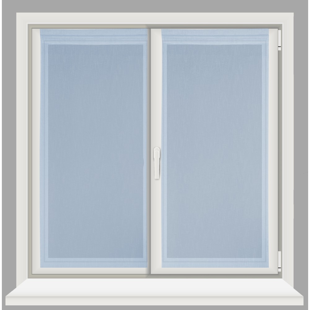 Paire de rideaux en verre bleu clair SIMPLY - Polyester bouclé semi-transparent