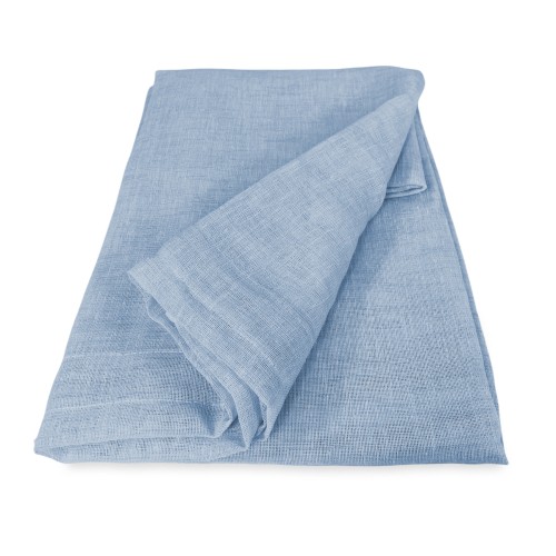 Pair of SIMPLY Light Blue Glass Curtains - Semi-transparent Bouclé Polyester