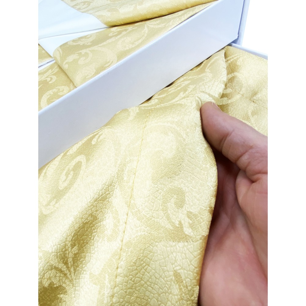 BAULETTO GOLD Con bordo Applicato ORO MATRIMONIALE lenzuolo E COPRILETTO IDEA SPOSA