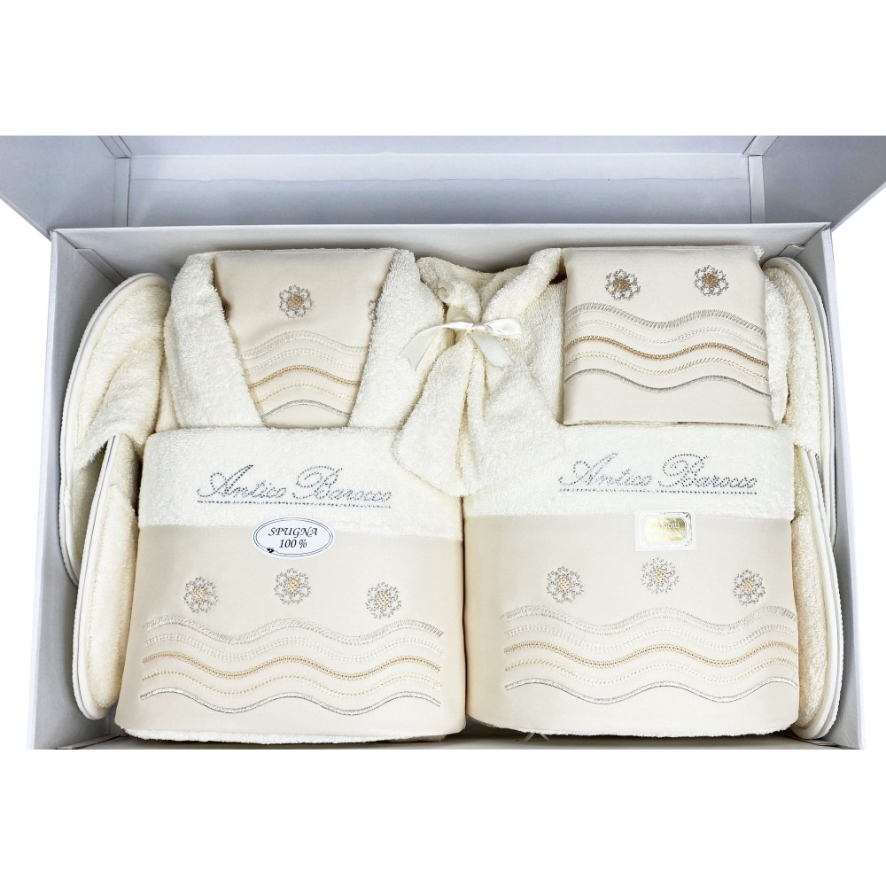 Antique Baroque Embroidered Terry Bath Set 14 PIECES IDEA SPOSA