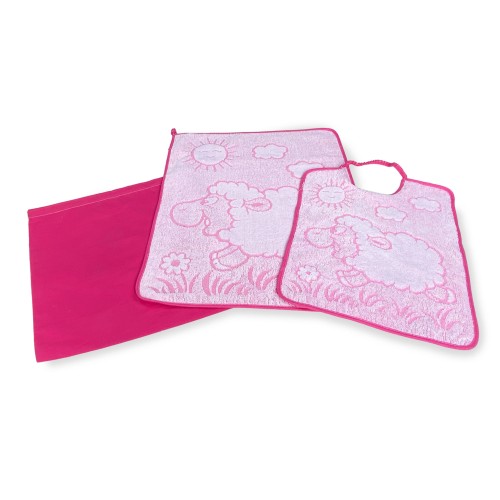ENSEMBLE JARDIN D’ENFANTS TRIS SAC et serviette et bavoir WOOLY Jardin d’enfants