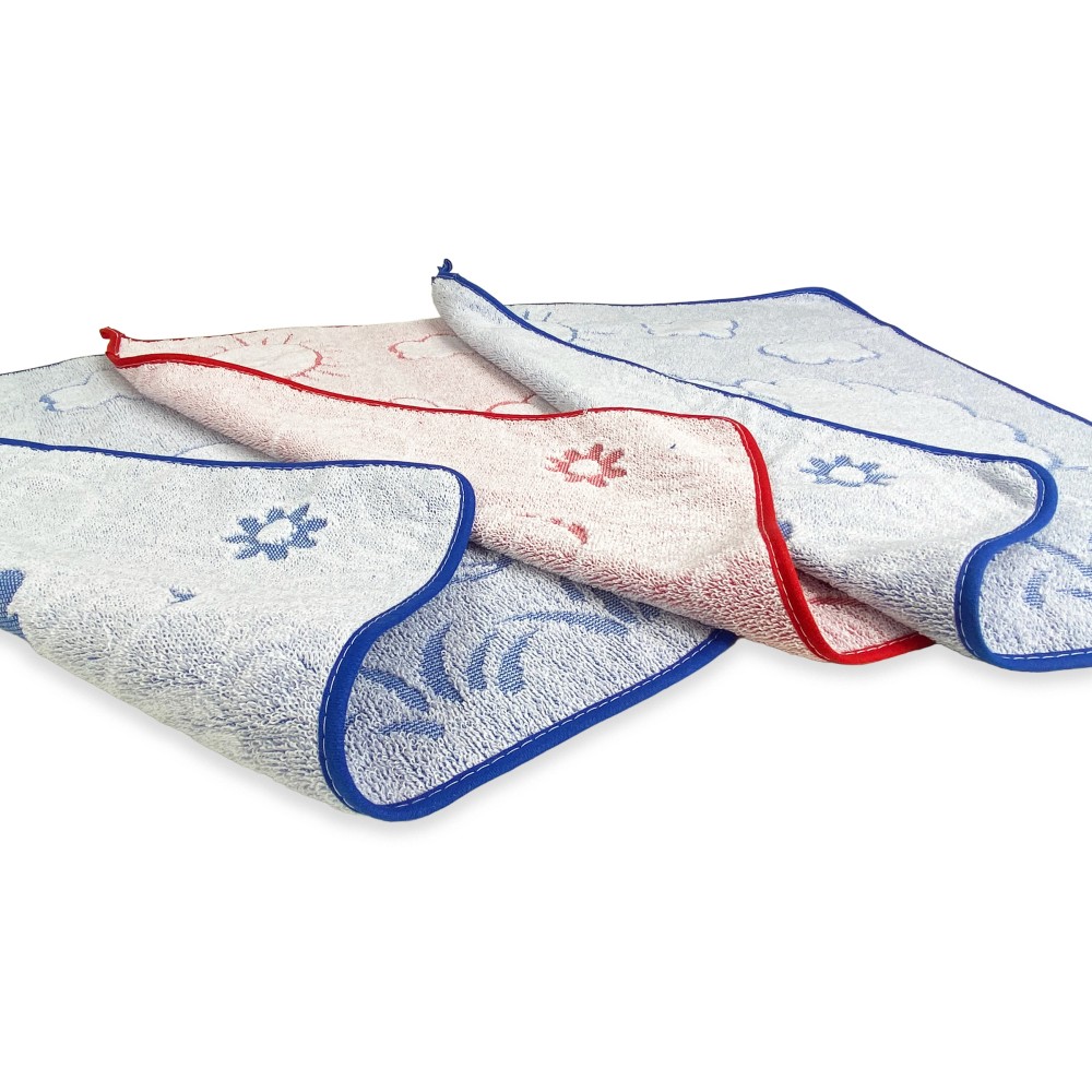 SET 3 TOALLAS DE GUARDERÍA PARA NIÑOS WOOLY CM. 40x50 en Puro Algodón
