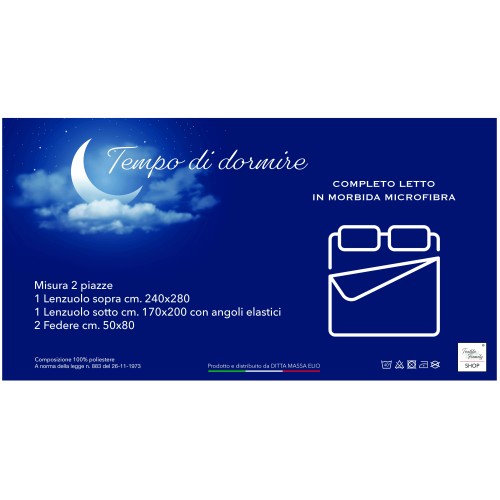 JUEGO DE SÁBANAS en microfibra suave COLOR LISO Satén Rayas Azul Doble 2 CUADRADOS sin plancha