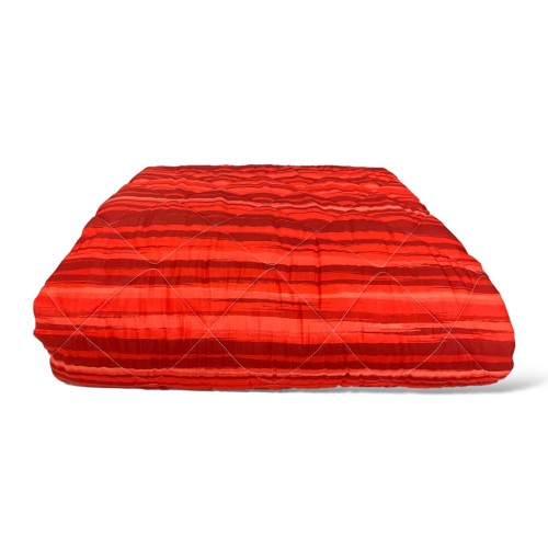 GESTEPPTE TAGESDECKE MIT STREIFEN SCHLEIFE © Bordeauxrot Made in Italy
