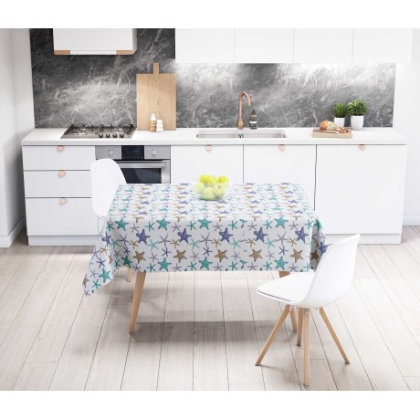 TOVAGLIA LIMA © in TELA CERATA plastificata LAVABILE idrorepellente in PVC STELLE MARINE Made in Italy 2