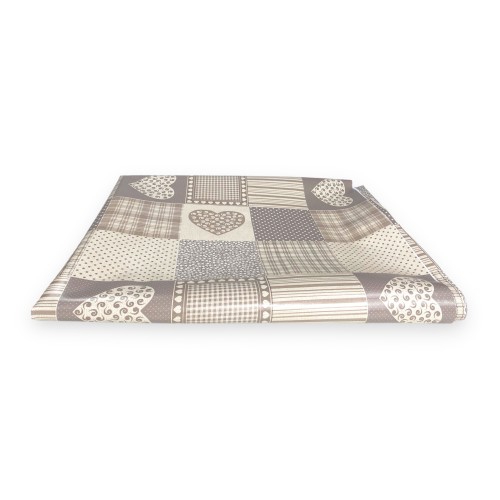 TOVAGLIA LIMA © in TELA CERATA plastificata LAVABILE idrorepellente in PVC CUORE BEIGE Made in Italy