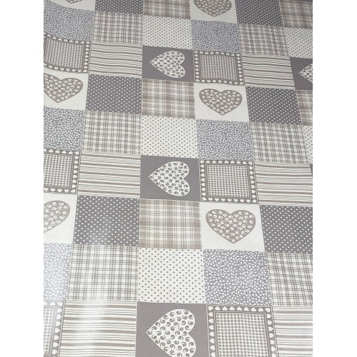 NAPPE EN CIRE EN PLASTIQUE LAVABLE LAVABLE COEUR © BEIGE Nappe Made in Italy