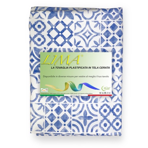 TOVAGLIA LIMA © in TELA CERATA plastificata LAVABILE idrorepellente in PVC MAIOLICA Mare Made in Italy