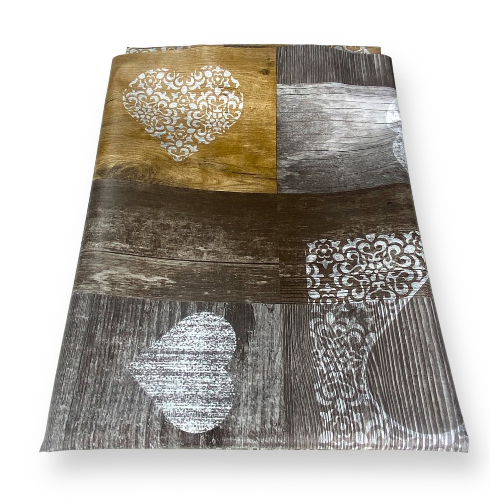 NAPPE LIME © EN TISSU DE SOIE PLASTIFIÉ LAVABLE LAVABLE PVC TYROLEAN BROWN fabriqué en Italie