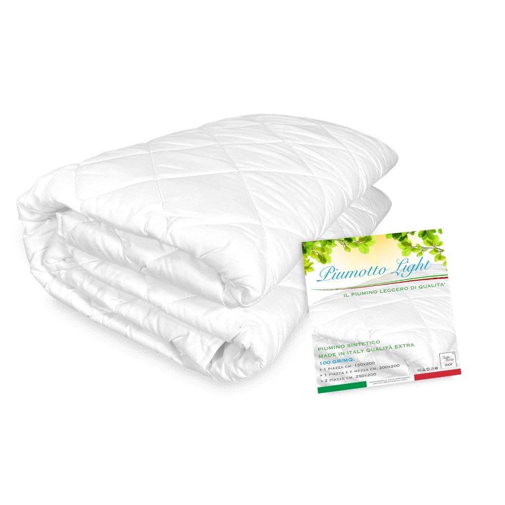 PIUMINO Sintetico PRIMAVERILE ESTIVO Anallergico 100 gr./mq. PIUMOTTO LIGHT Leggero Qualità Extra Made in Italy