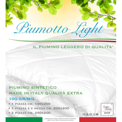 DOUDOUNE SYNTHÉTIQUE PRINTEMPS ÉTÉ HYPOALLERGÉNIQUE 100 gr./m². VESTE LÉGÈRE EN DUVET Light Extra Quality Made in Italy
