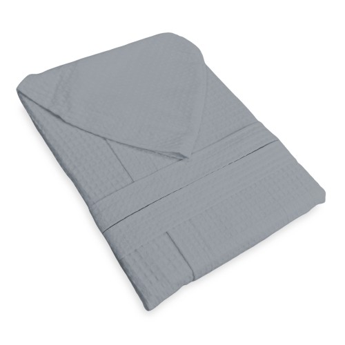 BEE© Bee Nest Bathrobe in Pure Cotton with Hood for Adult GREY