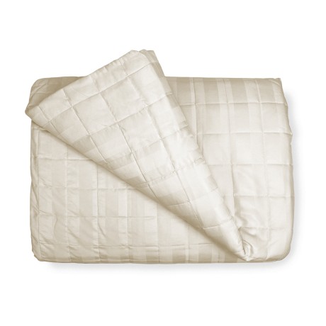 COLCHA ACOLCHADA DE RASO Rayas SOLID CREAM Doble 2