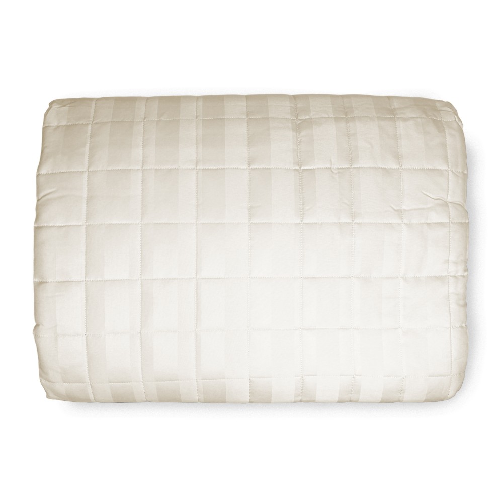 SATIN QUILTED BEDSPREAD Striped SOLID CREAM Double