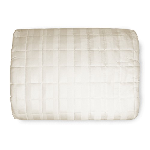 GESTEPPTE TAGESDECKE AUS SATIN Gestreift SOLID CREAM Double