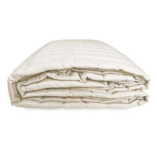 GESTEPPTE TAGESDECKE AUS SATIN Gestreift SOLID CREAM Double