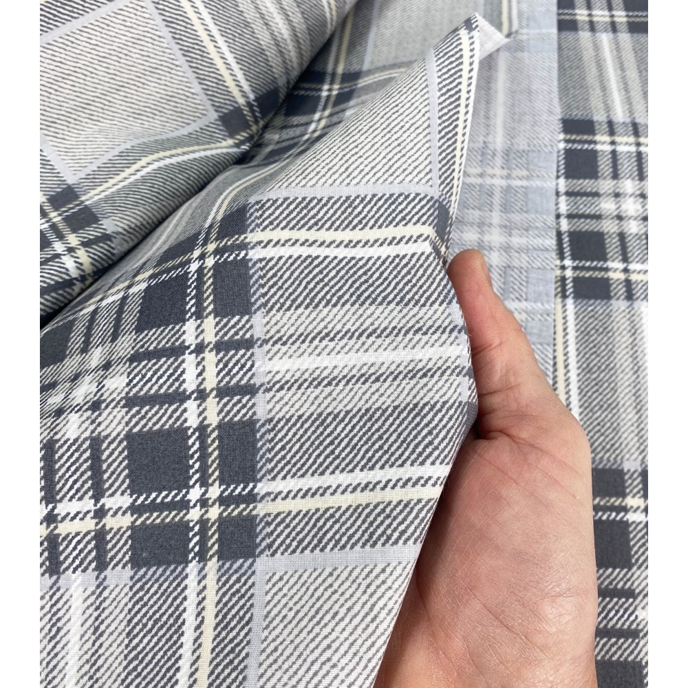 FURNISHING COVER GRAN SCARF bedspread SOFA COVER Scottish fabric Grey