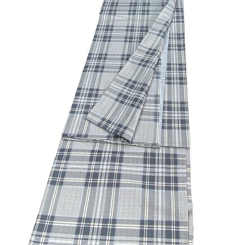 TELO ARREDO copritutto GRAN FOULARD copriletto COPRIDIVANO tessuto SCOZZESE Grigio