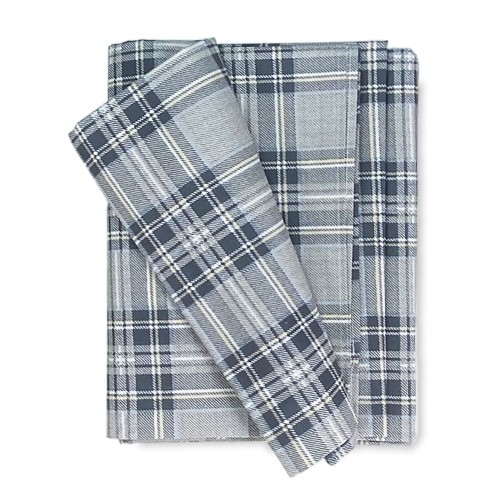 TELO ARREDO copritutto GRAN FOULARD copriletto COPRIDIVANO tessuto SCOZZESE Grigio