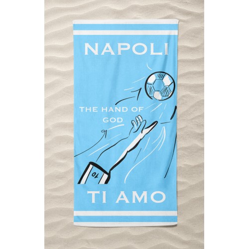 NAPLES I LOVE YOU TERRY BEACH TOWEL large size cm. 90 X 170