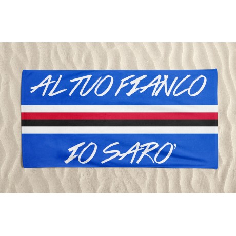 TELO MARE in spugna AL TUO FIANCO IO SARÒ misura grande cm. 90 X 170 2