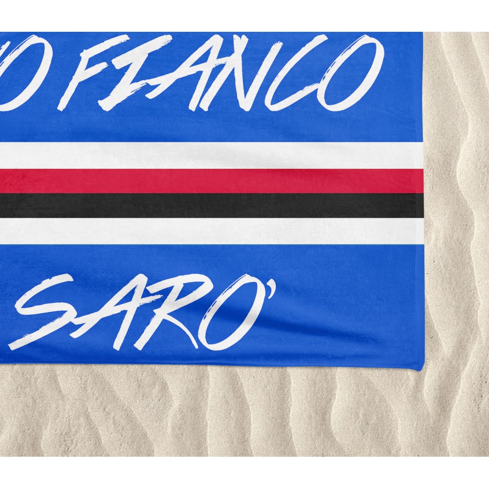 TELO MARE in spugna AL TUO FIANCO IO SARÒ misura grande cm. 90 X 170