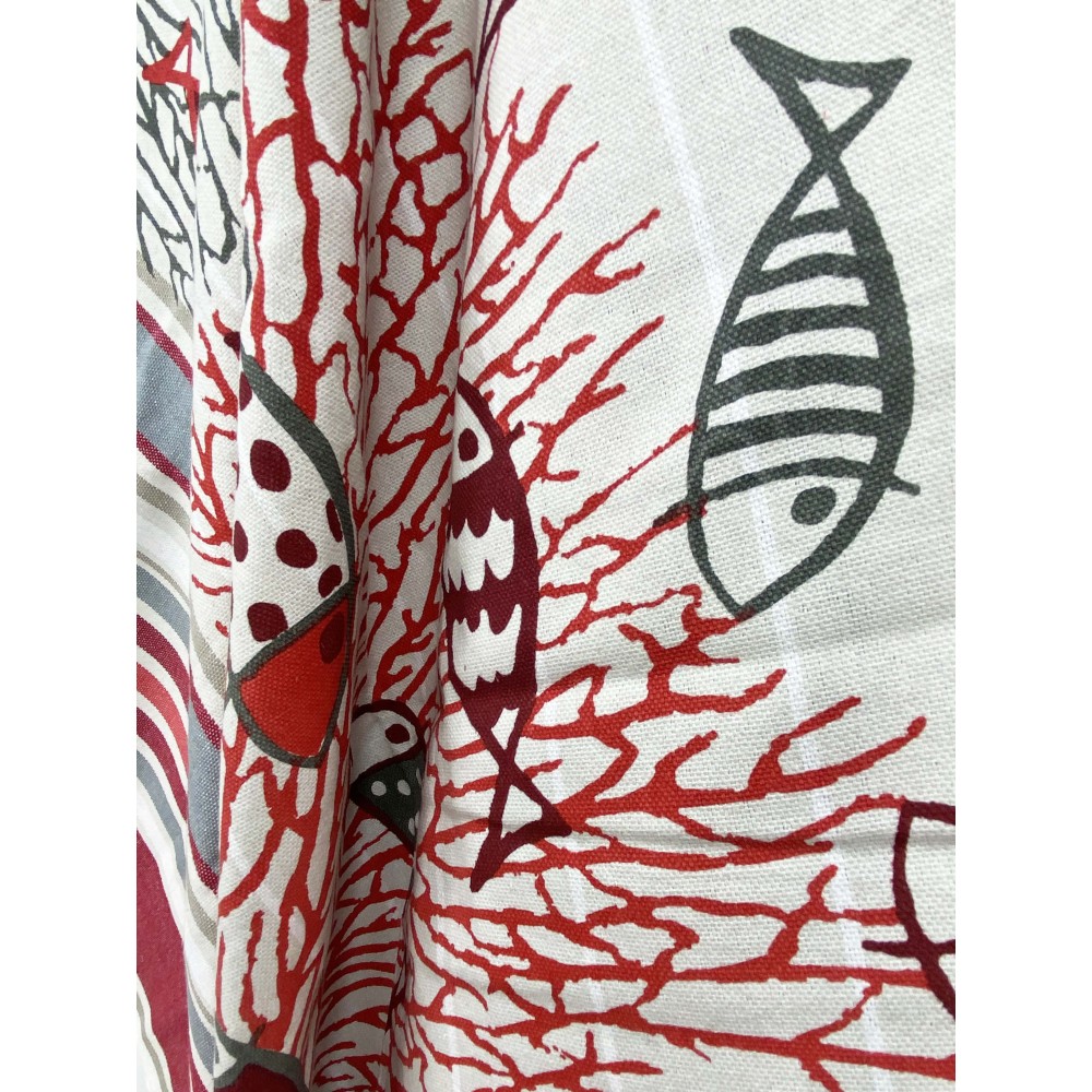 TELO MARE fouta PESCI rossi MISURA Grande CM.100X200 con zaino Spiaggia KEEP CALM