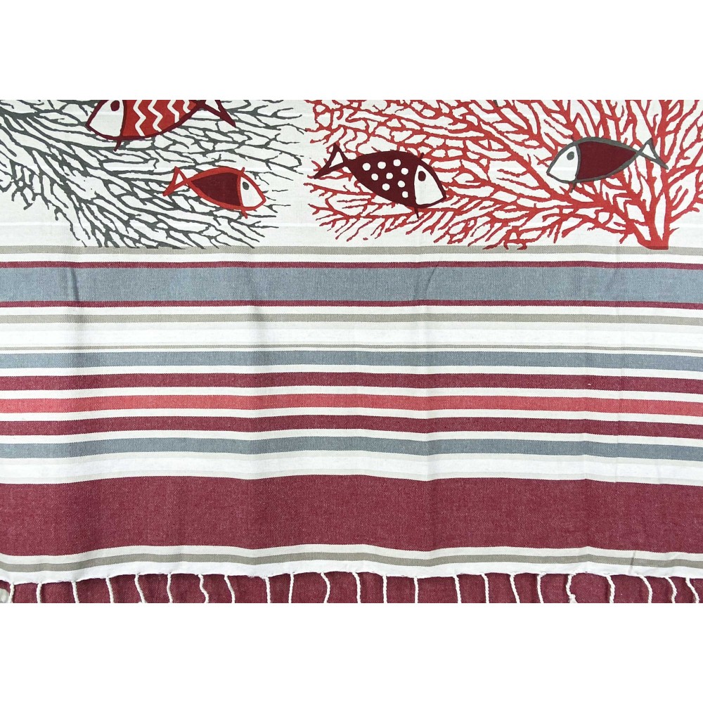TOALLA DE PLAYA fouta GOLDFISH TAMAÑO Grande CM.100X200 con mochila Beach KEEP CALM